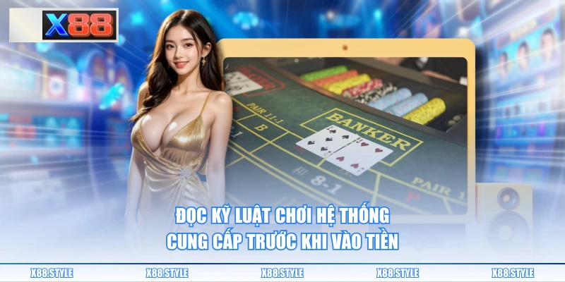 Đọc kỹ luật chơi hệ thống cung cấp trước khi vào tiền